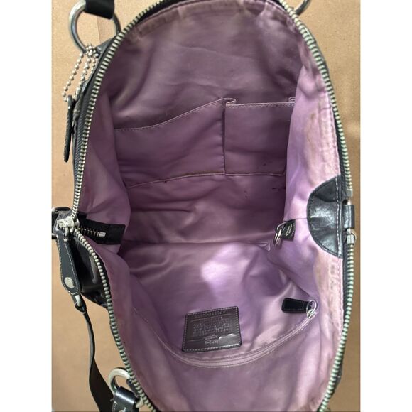 Coach Op Art Signature Handbag Black Purse Shoulder Bag *note - Picture 11 of 12